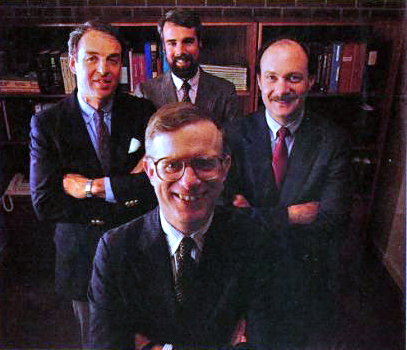 TFC founders: Jim Joslin (left), Fred Pryor (front), Gordon Snyder (back), Warner Henderson (right), Stephen O'Neil (not pictured)
